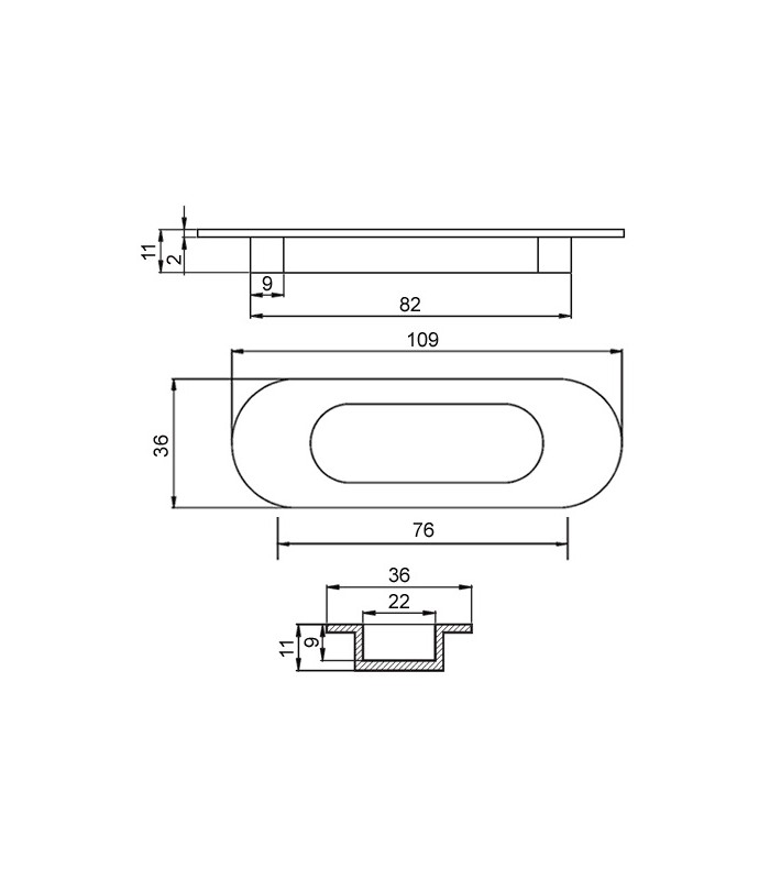 TULIP uchwyt Avoca 76 satyna chrom + wkręty