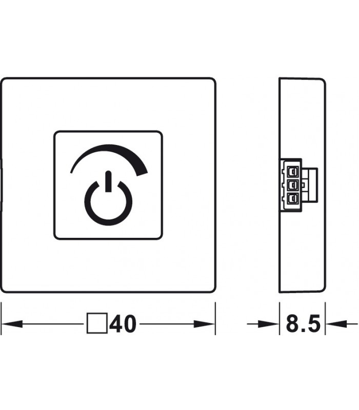 Przełącznik z funkcją ściemniania touch mod.s./srebrny/