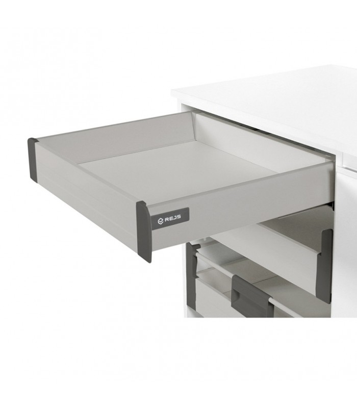 COMFORT BOX mocowanie wewnętrzne frontu do relingu prostokątnego H-86mm srebrne