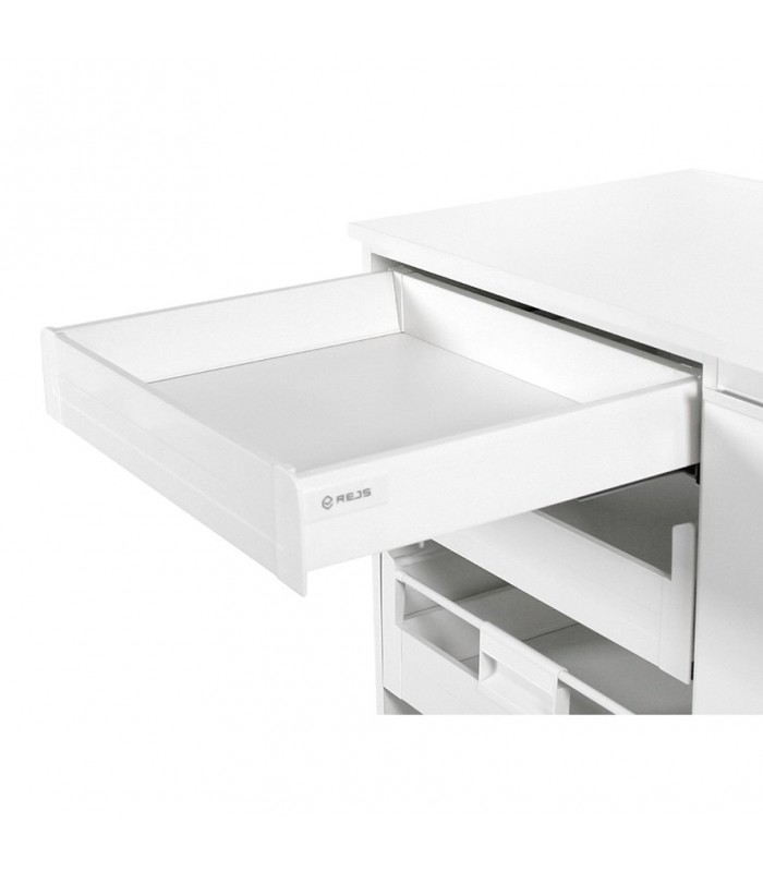 COMFORT BOX mocowanie wewnętrzne frontu do relingu prostokątnego H-86mm białe