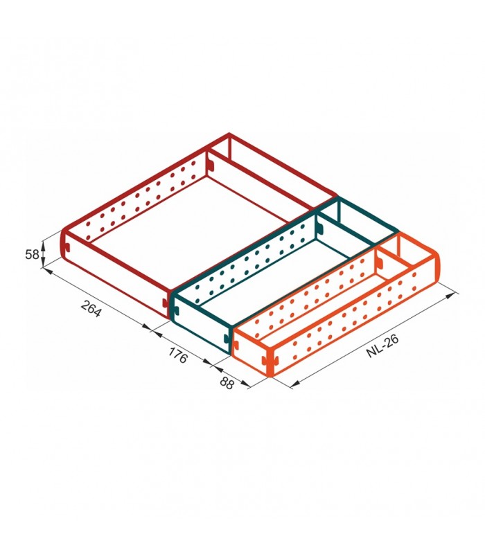 SLIM BOX Rama 176mm L-500 metal Lakier Biały