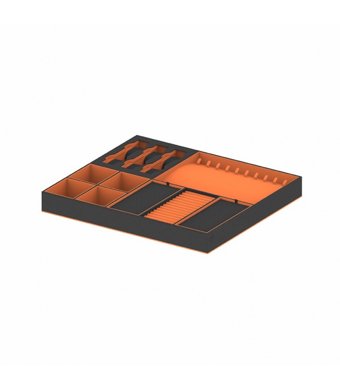 Wkład garderobiany A1 duży na biżuterię (520x460x58) skóra/aksamit czarny/pomaczańczowy