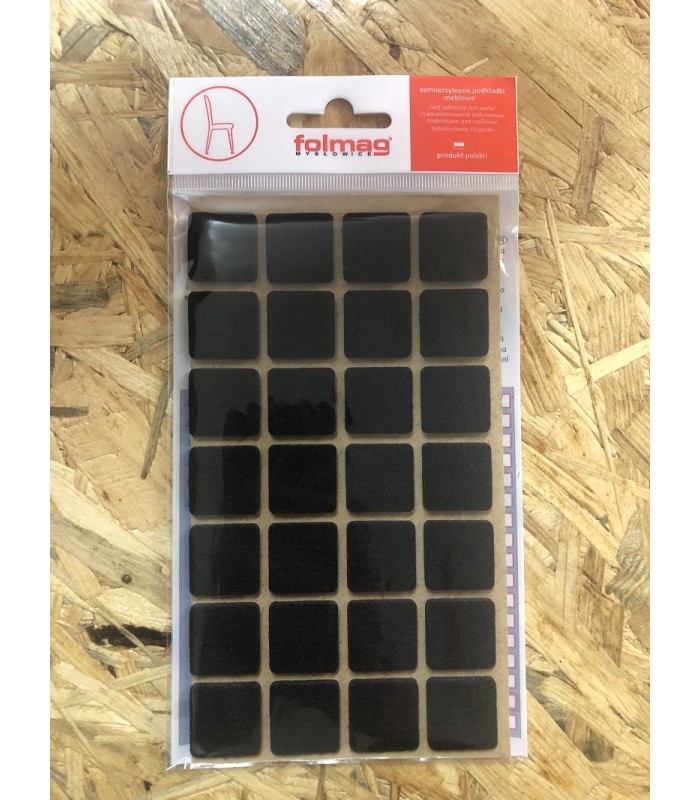 Podkładka filcowa czarna 20x20mm kwadrat