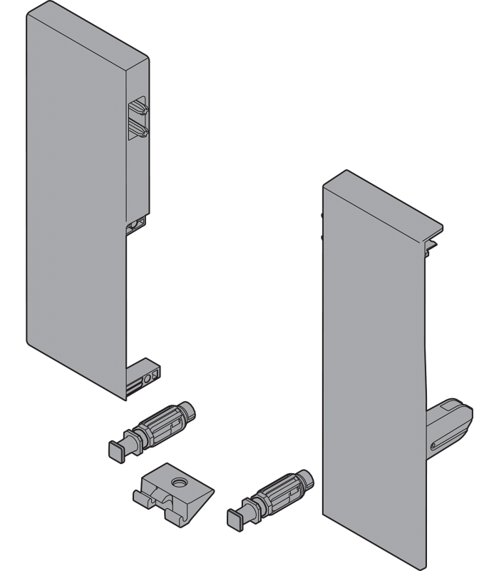 Mocowanie frontu TANDEMBOX   wys. C  do szuflady wewnętrznej z pojedynczym relingiem  lewe/prawe  do TANDEMBOX antaro