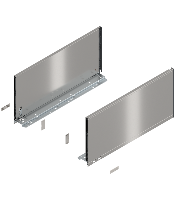 Bok szuflady LEGRABOX  wysokość F  241 mm   dł. 500 mm  lewy/prawy  do LEGRABOX pure  inox-szczotk.-lakier. 770F5002I