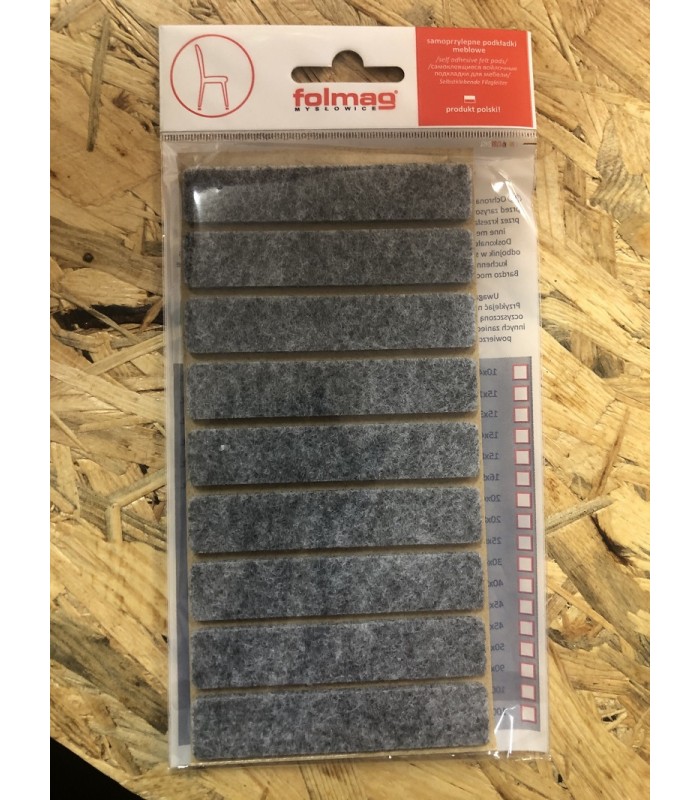 Podkładka filcowa szara 15x80mm prostokąt