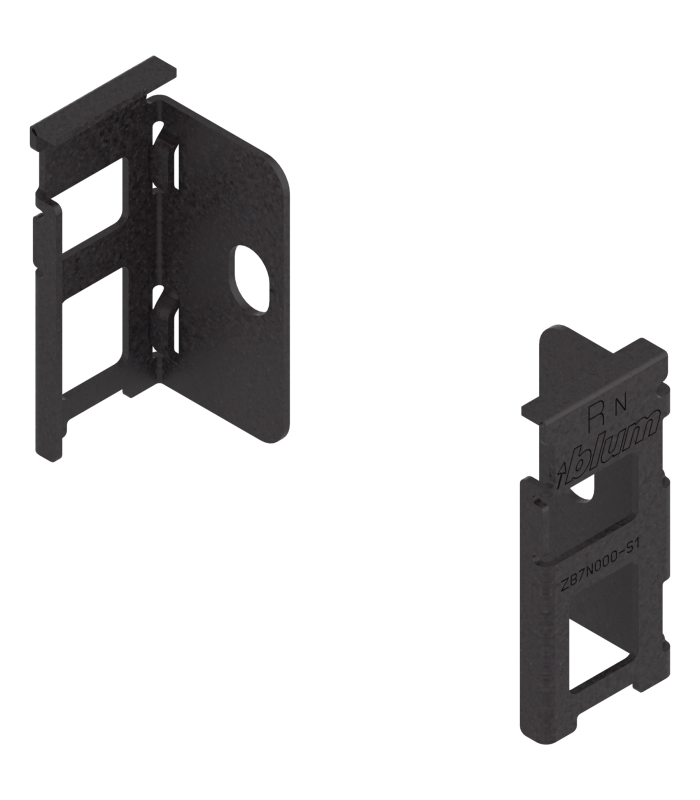 Uchwyt drewnianej ścianki tylnej LEGRABOX  wys. N  80 mm   prawy lewy  brunatnoczarny mat ZB7N000S