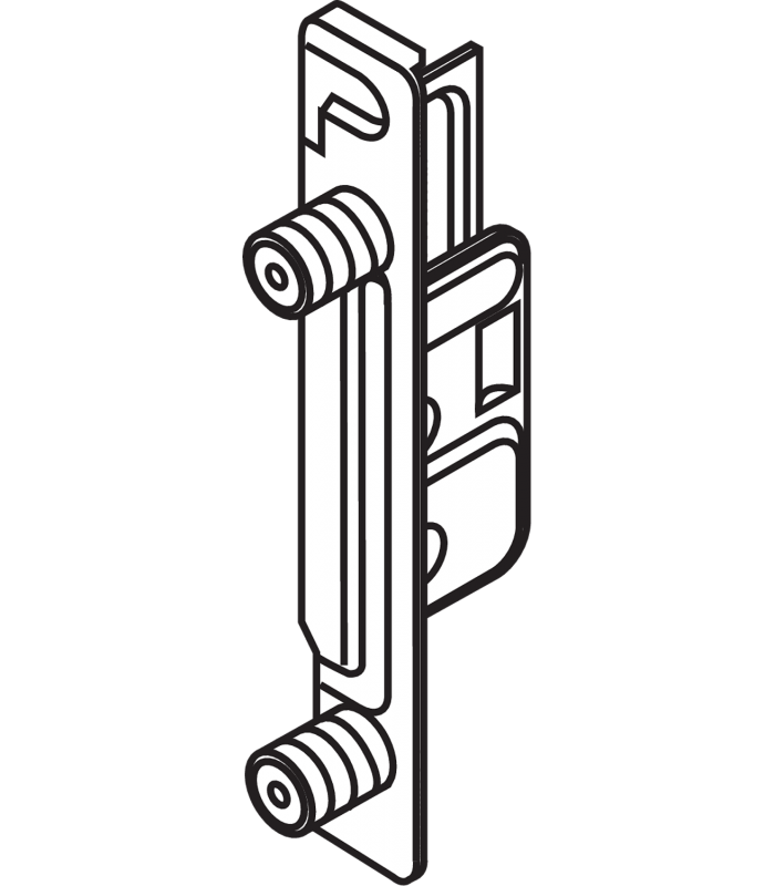 Mocowanie frontu METABOX  wys. M/K/H  wciskane  lewe  niklowany ZSF.1800