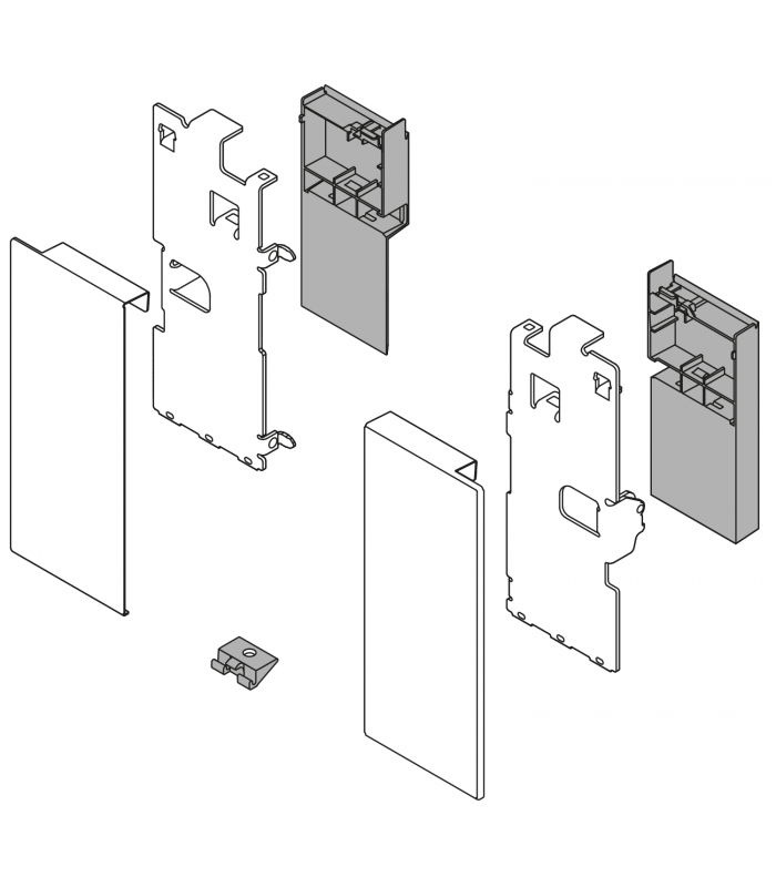 Mocowanie frontu LEGRABOX   wys. K  do szuflady wewnętrznej  lewe/prawe  do LEGRABOX pure  jedwabiście biały mat