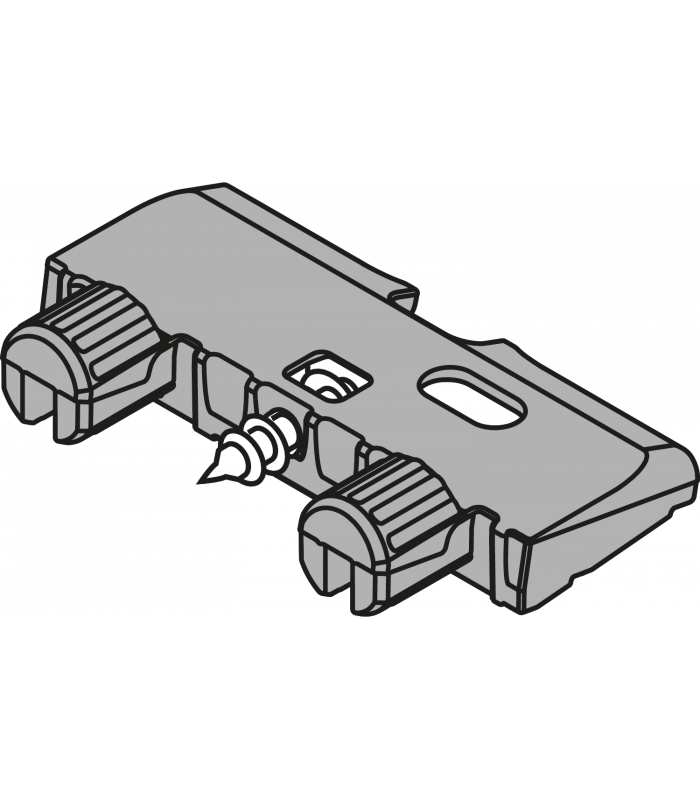 Kątownik podpierający dno TANDEMBOX  Wymagany od szerokości korpusu ≥ 750 mm  Wprasowywanie i wkręty  R7037 ciemno
