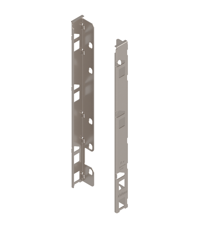 Uchwyt drewnianej ścianki tylnej LEGRABOX  wys. F  257 mm   prawy lewy  niklowany ZB7F000S