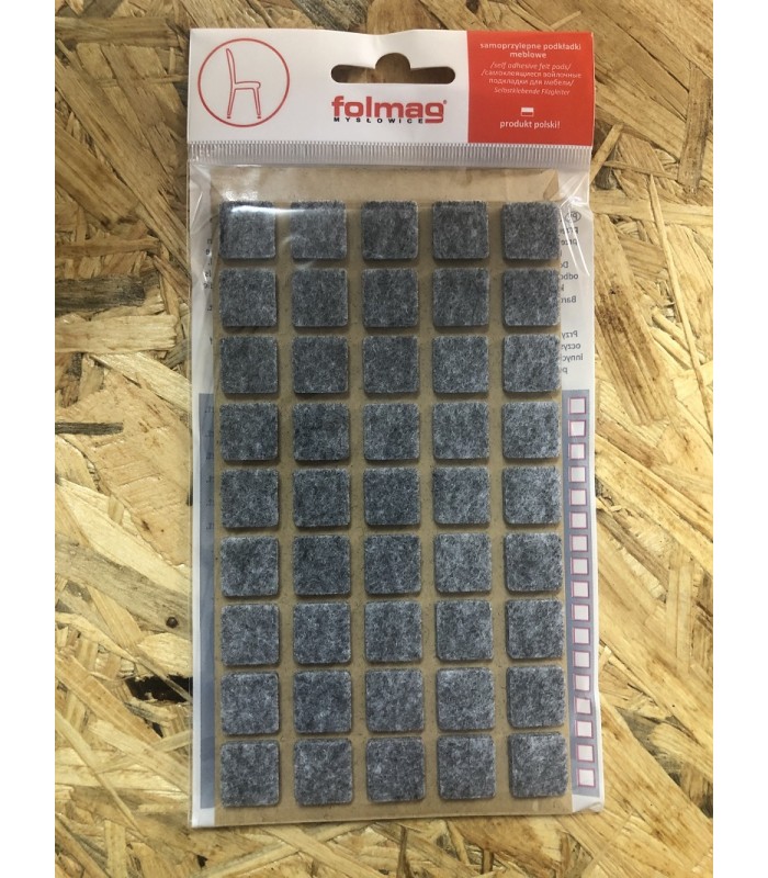 Podkładka filcowa szara 14x14mm kwadrat