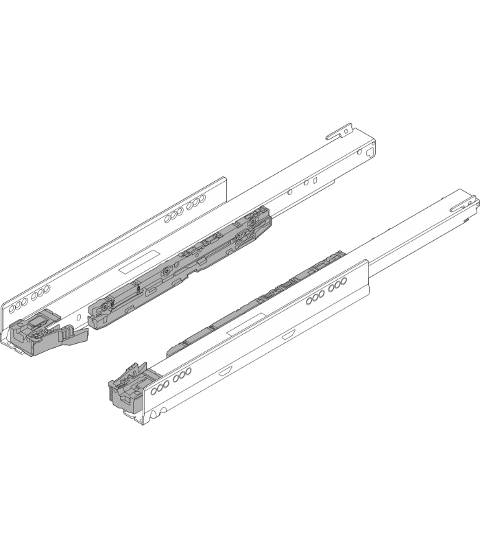 Prowadnica korpusu LEGRABOX z BLUMOTION S  pełny wysuw  70 kg  dł. 450 mm  lewa/prawa  cynkowana 753.4501S
