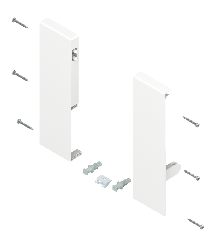 Mocowanie frontu TANDEMBOX   wys. D  do szuflady wewnętrznej z pojedynczym relingiem  lewe/prawe  do TANDEMBOX antaro