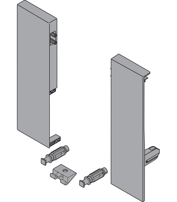 Mocowanie frontu TANDEMBOX   wys. D  do szuflady wewnętrznej z pojedynczym relingiem  lewe/prawe  do TANDEMBOX antaro