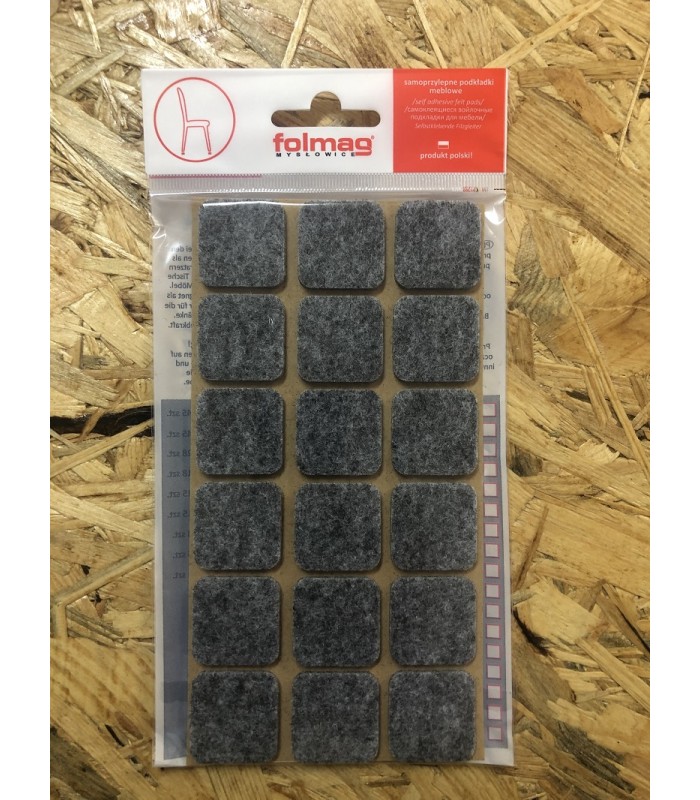 Podkładka filcowa szara 25x25mm kwadrat