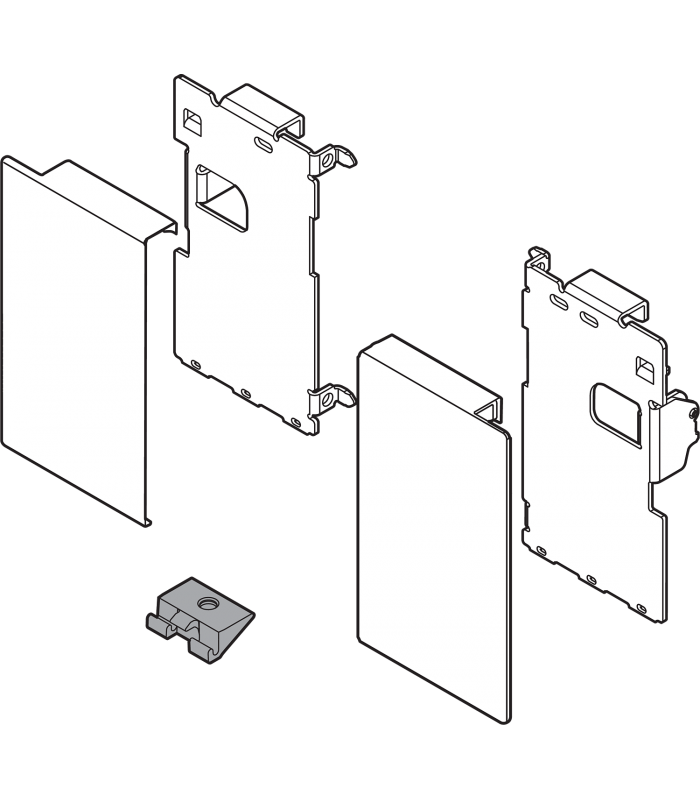 Mocowanie frontu LEGRABOX   wys. M    do szuflady wewnętrznej  lewe/prawe  do LEGRABOX pure  jedwabiście biały mat