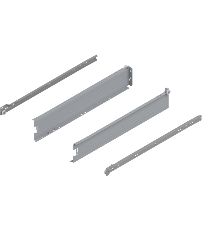 METABOX bok M  86 mm   Częściowy wysuw  25 kg  dł. 500 mm  wersja na wcisk  lewy/prawy  R7004 szara 320M5000C15