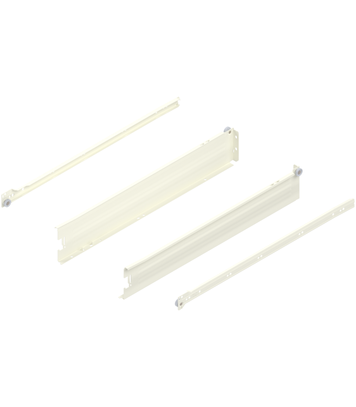 METABOX bok M  86 mm   Częściowy wysuw  25 kg  dł. 550 mm  wersja na wcisk  lewy/prawy  R9001 kremowo-biała