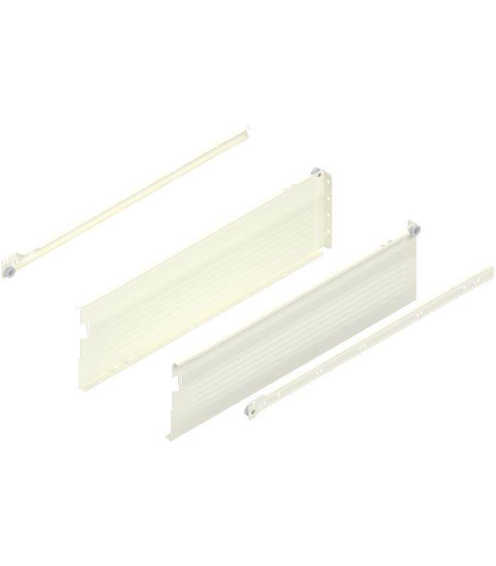 METABOX bok H  150 mm   Częściowy wysuw  25 kg  dł. 550 mm  wersja na wcisk  lewy/prawy  R9001 kremowo-biała