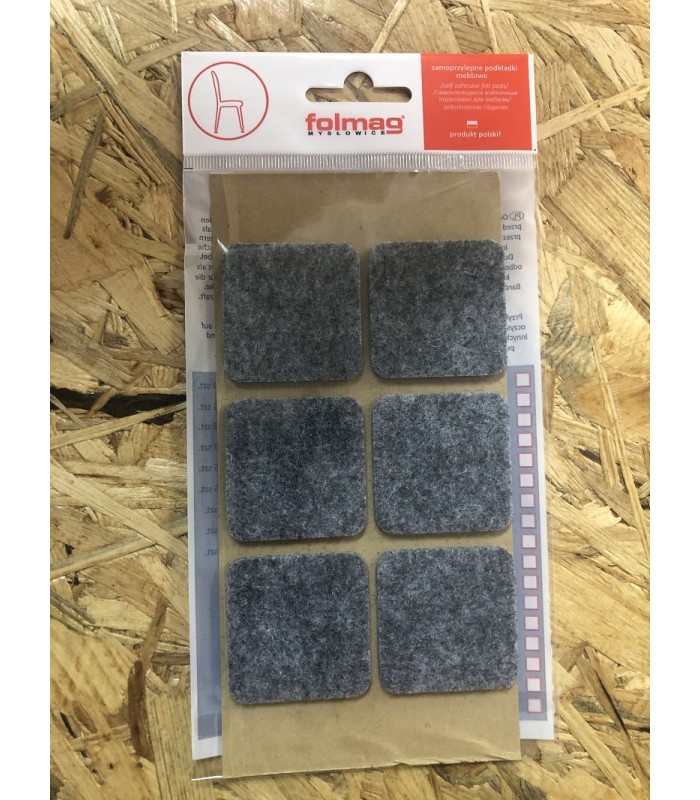Podkładka filcowa szara 40x40mm kwadrat
