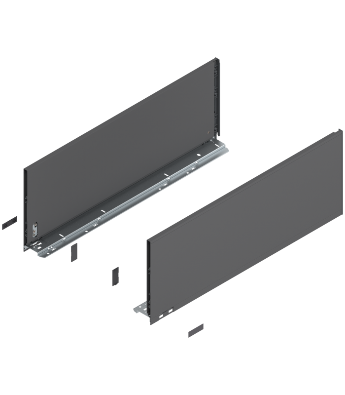 Bok szuflady LEGRABOX  wysokość F  241 mm   dł. 650 mm  lewy/prawy  do LEGRABOX pure  antracyt mat 770F6502S