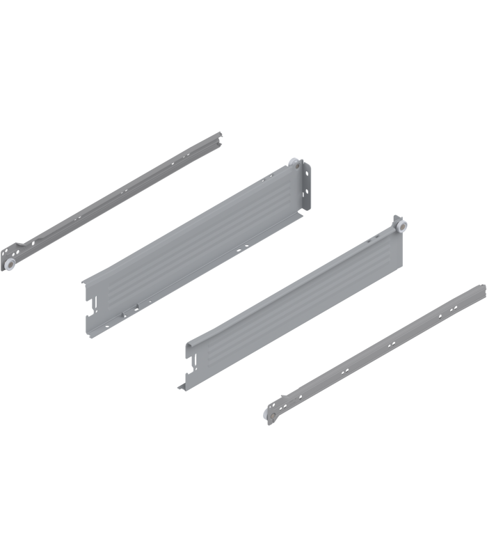 METABOX bok M  86 mm   Częściowy wysuw  25 kg  dł. 450 mm  wersja na wcisk  lewy/prawy  R7004 szara 320M4500C15