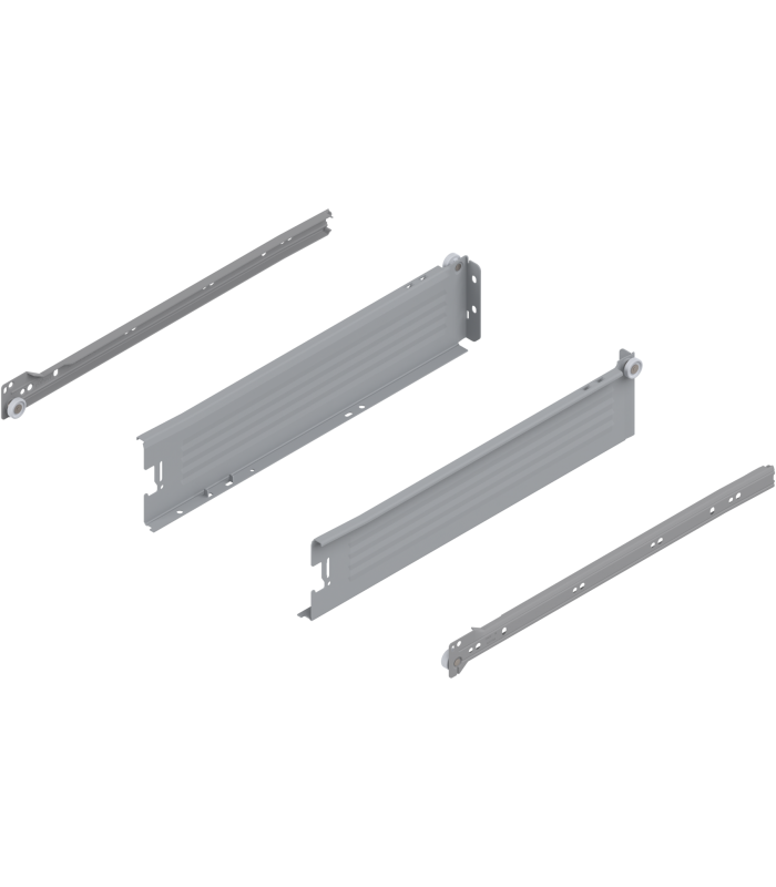 METABOX bok M  86 mm   Częściowy wysuw  25 kg  dł. 400 mm  wersja na wcisk  lewy/prawy  R7004 szara 320M4000C15