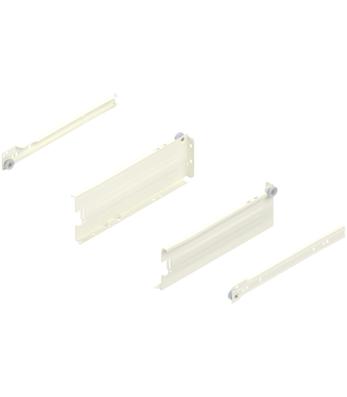 METABOX bok M  86 mm   Częściowy wysuw  25 kg  dł. 270 mm  wersja na wcisk  lewy/prawy  R9001 kremowo-biała