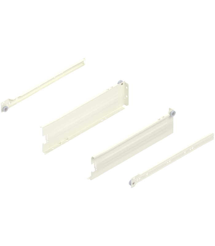 METABOX bok M  86 mm   Częściowy wysuw  25 kg  dł. 350 mm  wersja na wcisk  lewy/prawy  R9001 kremowo-biała