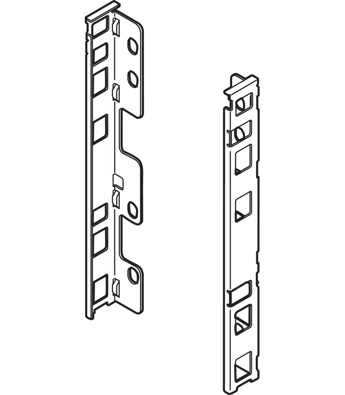 Uchwyt drewnianej ścianki tylnej LEGRABOX  wys. C  193 mm   prawy lewy  niklowany ZB7C000S