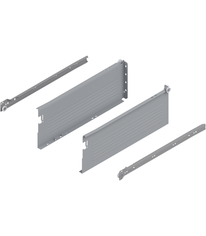 METABOX bok H  150 mm   Częściowy wysuw  25 kg  dł. 400 mm  wersja na wcisk  lewy/prawy  R7004 szara 320H4000C15