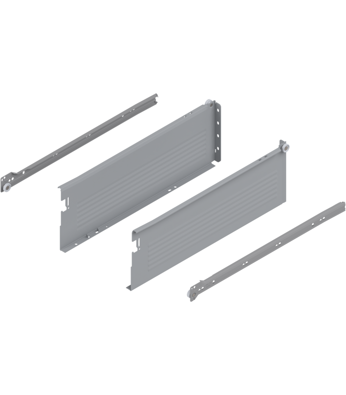 METABOX bok H  150 mm   Częściowy wysuw  25 kg  dł. 450 mm  wersja na wcisk  lewy/prawy  R7004 szara 320H4500C15