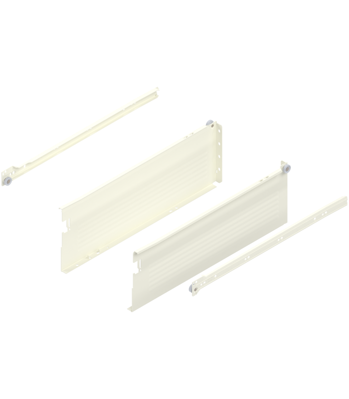 METABOX bok H  150 mm   Częściowy wysuw  25 kg  dł. 450 mm  wersja na wcisk  lewy/prawy  R9001 kremowo-biała