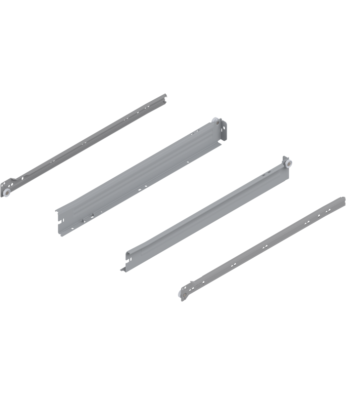 METABOX bok N  54 mm   Częściowy wysuw  25 kg  dł. 500 mm  wersja na wcisk  lewy/prawy  R7004 szara 320N5000C15