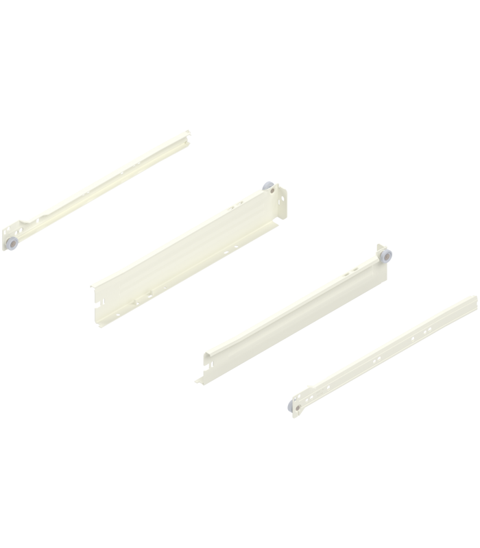 METABOX bok N  54 mm   Częściowy wysuw  25 kg  dł. 350 mm  wersja na wcisk  lewy/prawy  R9001 kremowo-biała