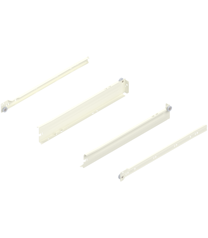 METABOX bok N  54 mm   Częściowy wysuw  25 kg  dł. 400 mm  wersja na wcisk  lewy/prawy  R9001 kremowo-biała