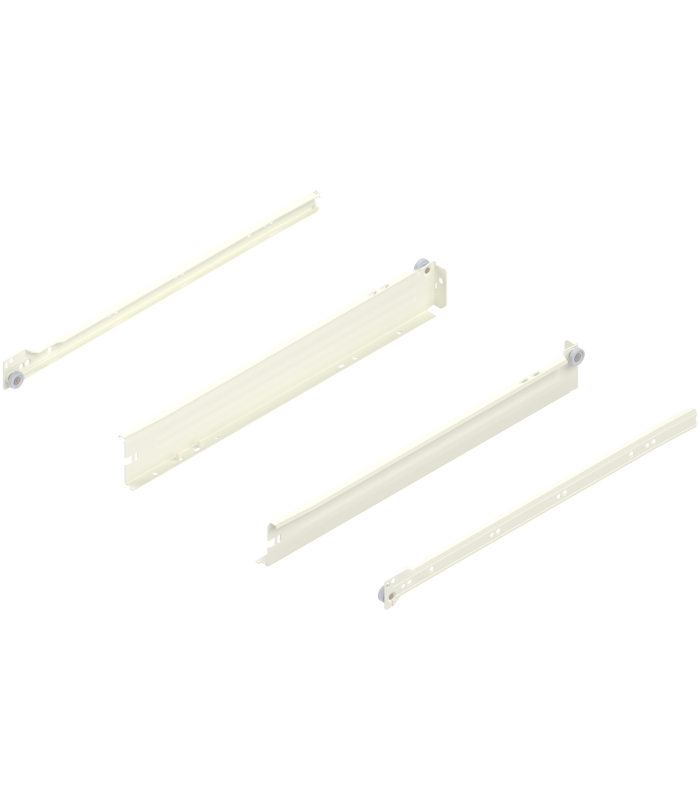 METABOX bok N  54 mm   Częściowy wysuw  25 kg  dł. 450 mm  wersja na wcisk  lewy/prawy  R9001 kremowo-biała