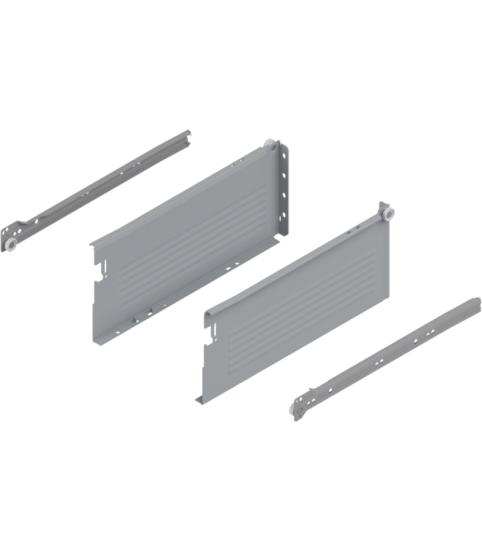 METABOX bok H  150 mm   Częściowy wysuw  25 kg  dł. 350 mm  wersja na wcisk  lewy/prawy  R7004 szara 320H3500C15