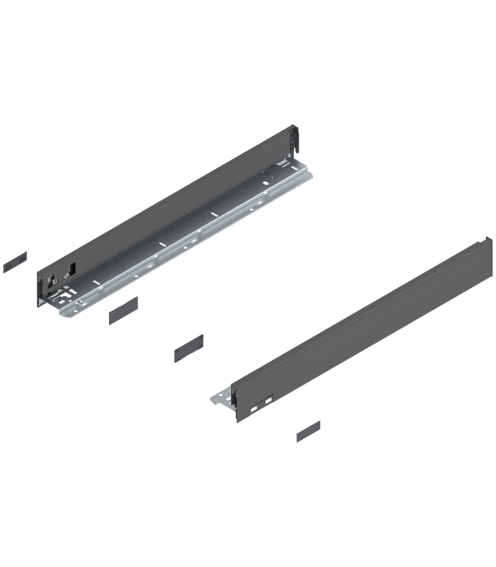 Bok szuflady LEGRABOX  wysokość N  66.5 mm   dł. 550 mm  lewy/prawy  do LEGRABOX pure  antracyt mat 770N5502S