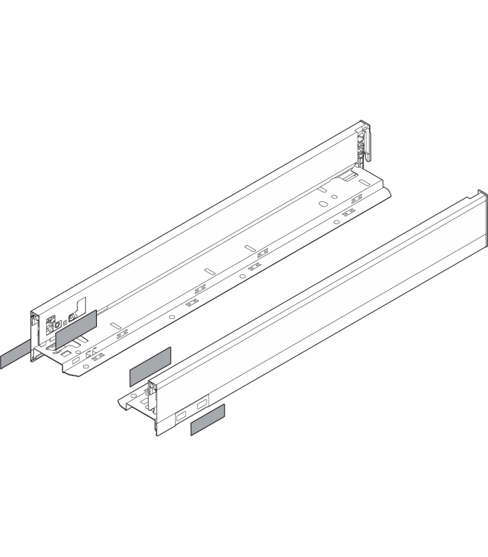 Bok szuflady LEGRABOX  wysokość N  66.5 mm   dł. 550 mm  lewy/prawy  do LEGRABOX pure  jedwabiście biały mat