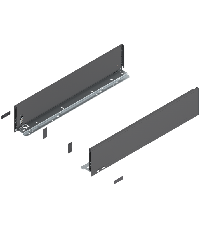 Bok szuflady LEGRABOX  wysokość K  128.5 mm   dł. 600 mm  lewy/prawy  do LEGRABOX pure  antracyt mat 770K6002S