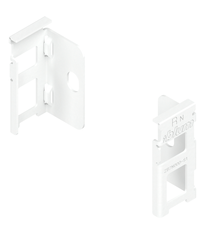 Uchwyt drewnianej ścianki tylnej LEGRABOX  wys. N  80 mm   prawy lewy  jedwabiście biały mat ZB7N000S
