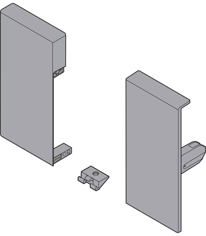 Mocowanie frontu TANDEMBOX   wys. K  do szuflady wewnętrznej  lewe/prawe  do TANDEMBOX antaro  jasnoszare ZIF.71K0