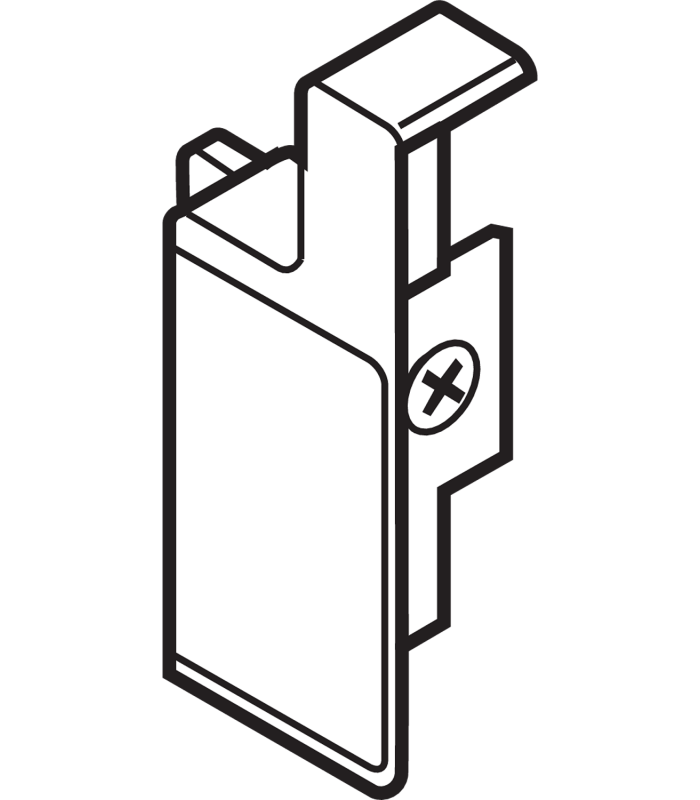Mocowanie frontu METABOX   wys. M  do szuflady wewnętrznej  prawe  R7037 ciemnoszara ZIF.3000.02