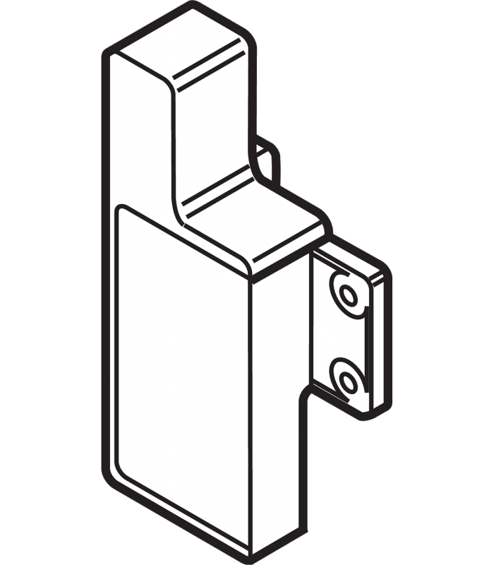 Mocowanie frontu METABOX   wys. M  do szuflady wewnętrznej  lewe  R7037 ciemnoszara ZIF.3000.03