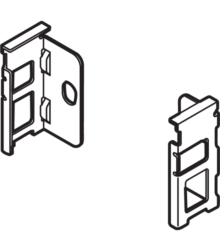 Uchwyt drewnianej ścianki tylnej LEGRABOX  wys. N  80 mm   prawy lewy  niklowany ZB7N000S