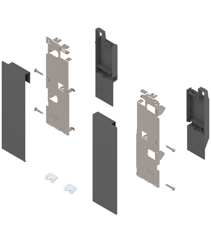 Mocowanie frontu LEGRABOX   wys. C  do szuflady wewnętrznej z relingiem  lewe/prawe  do LEGRABOX free  antracyt mat