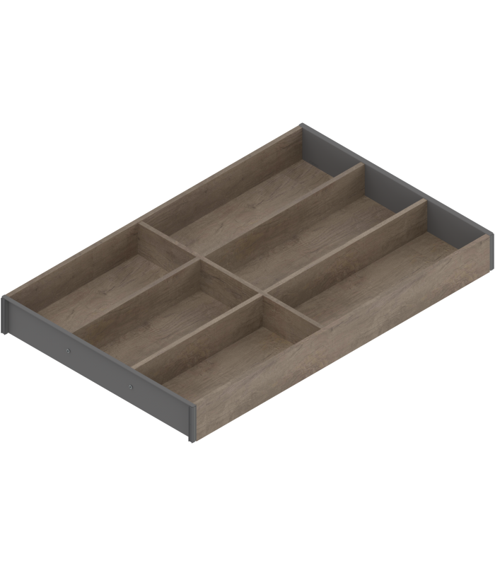 AMBIA-LINE  wkład na sztućce do szuflady standardowej LEGRABOX  w opcji drewnopodobnej  6 przegródka na sztućce  dł