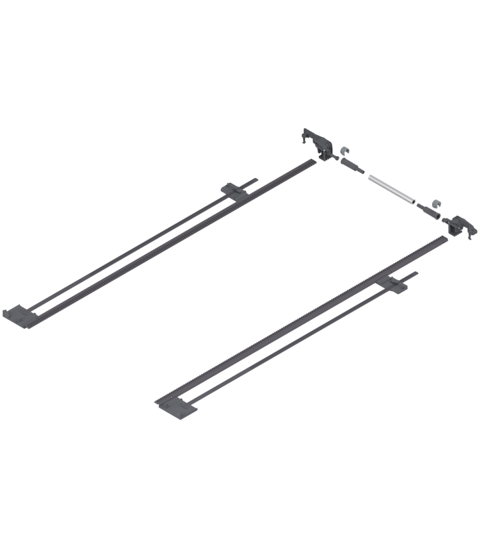 TANDEM Stabilizacja boczna  dł. 750 mm  KB 1400 mm  pełen wysuw  do przycięcia  R7037 ciemnoszara ZST.750TV